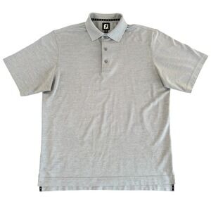 FJ FootJoy Large Gray Performance Short Sleeve Men's Golf Polo Shirt